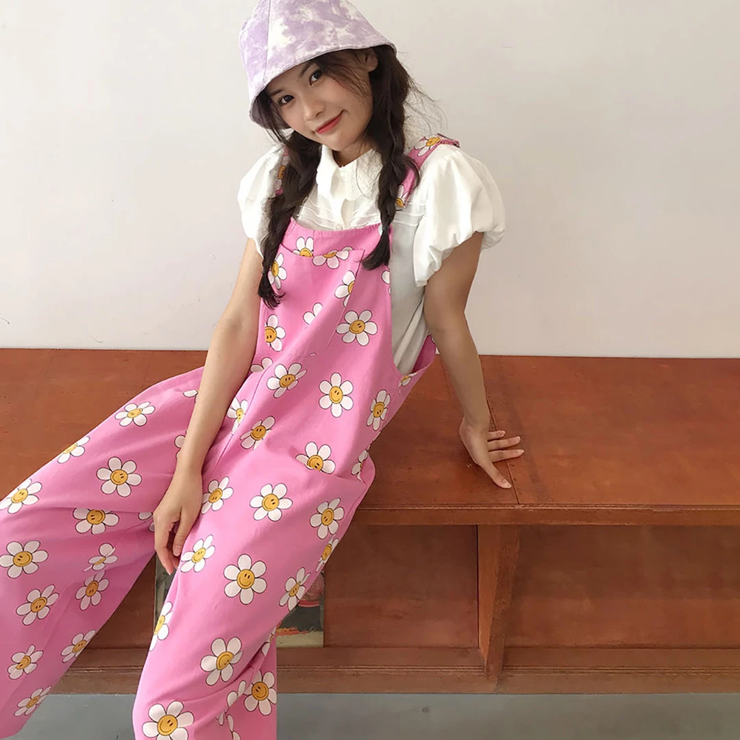 Juwas NEW ARRIVAL Flowers Print Rose Overalls Suitpants Dungaree 3 Juwas NEW ARRIVAL Flowers Print Rose Overalls Suitpants Dungaree