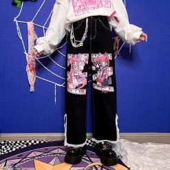 Juwas CLOTHING Harajuku Anime Twin Neko Trouser Pants