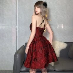 Juwas Vintage Backless Lace Up Dress NEW ARRIVAL