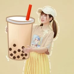 Juwas Milk Tea Print T-shirt 13 Juwas Milk Tea Print T-shirt