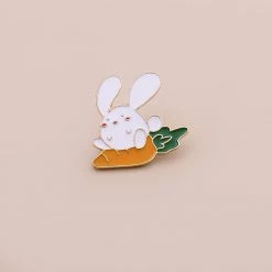 Juwas Bunny And Carrots Mini Alloy Pins