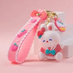 Juwas Cute Peach Rabbit Keychain