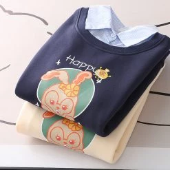 Juwas CLOTHING Happy Everyday Cartoon Rabbit Hoodie