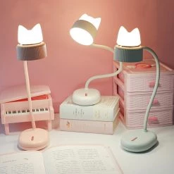 -Juwas NEW ARRIVAL Kawaii Cats Ears Chargeable Table Lamp