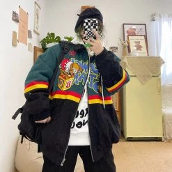 Juwas Dog Letter Oversized Jacket Coat NEW ARRIVAL