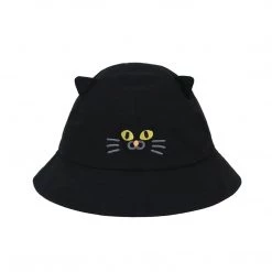 Juwas NEW ARRIVAL Cute Cat Embroidery Bucket Hat