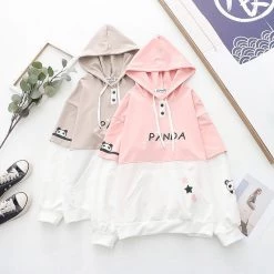 Juwas CLOTHING Little Panda Front Pocket Hoodie