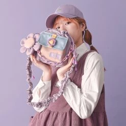 Juwas HOME&LIFESTYLE Purple Corduroy Shoulder Bag