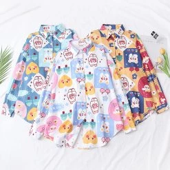 Juwas Cartoon Rabbit Pattern Shirt