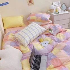 Juwas NEW ARRIVAL Macron Color Checkered Beddings Set