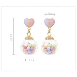 Juwas NEW ARRIVAL Sweet Gumball Machine Pastel Dangle Earrings