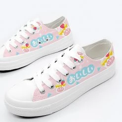 Juwas NEW ARRIVAL Japanese Yogurt Ladies Canvas Shoes- Blue And Pink