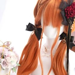 Juwas Lolita Orange Curly Long Wig