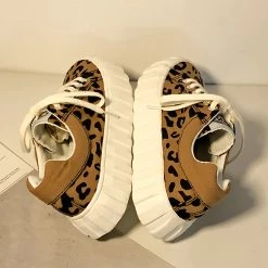 Juwas Leopard Print Canvas Sneakers Shoes