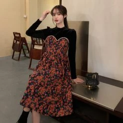 Juwas Vintage Floral Maxi Dress