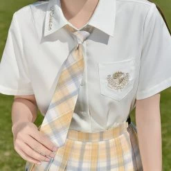 Juwas NEW ARRIVAL School Yellow Plaid JK Uniform Bow Ties & Ties