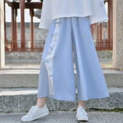 Juwas NEW ARRIVAL Kawaii Chinese Blue Capri Square Pants 9 Juwas NEW ARRIVAL Kawaii Chinese Blue Capri Square Pants