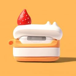 Juwas Kitten On Strawberry Cake Airpods Case NEW ARRIVAL