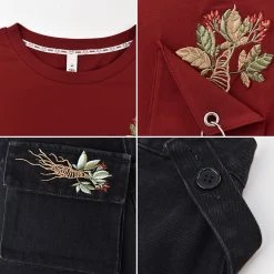 Juwas Chinese Flower Embroidered T-shirt Skirt Set NEW ARRIVAL