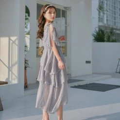 Juwas Princess Gypsy Gray Midi Dress 11 Juwas Princess Gypsy Gray Midi Dress