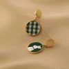 Juwas Rabbit Plaid Pattern 925 Sterling Silver Stud Earrings NEW ARRIVAL