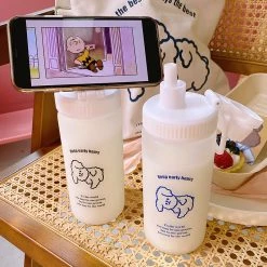 Juwas Kawaii Puppy White Water Bottle