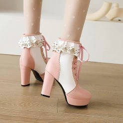 Juwas Chic Victorian Lolita Heel Martin Boots