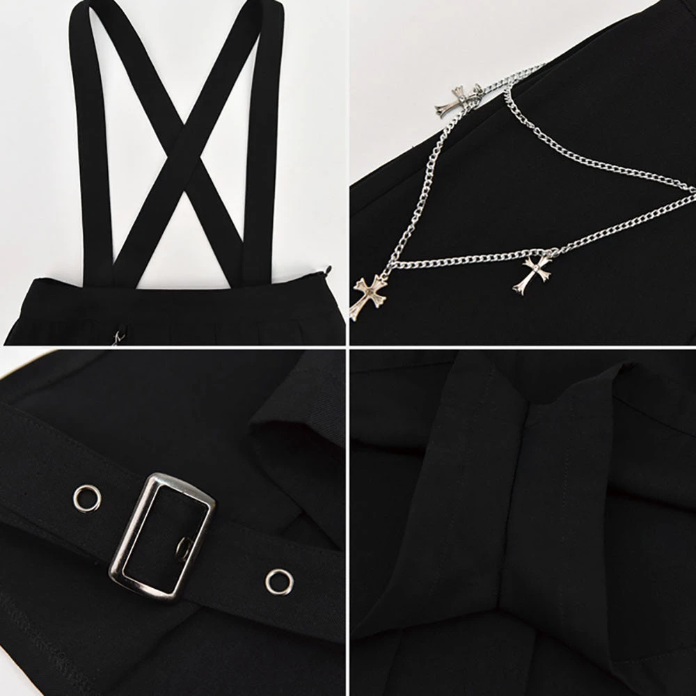 Juwas Gothic Cross Chain Leg Strap Suspender Skirt NEW ARRIVAL 10 Juwas Gothic Cross Chain Leg Strap Suspender Skirt NEW ARRIVAL