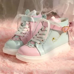 Juwas Lolita Irregular Two-Tone High Cut Sneakers NEW ARRIVAL