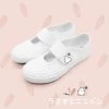 Juwas White Simple Kawaii Bunny Soft Shoes