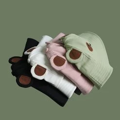 Juwas Cute Bear Bucket Hat CLOTHING