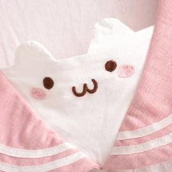 Juwas Kawaii Rabbit Ear Short Sleeve Dress