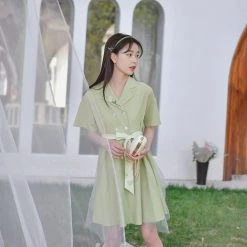 Juwas Flower Embroidery Spring Dress