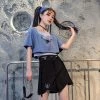 Juwas Chic Fake Undershirt Top Irregular Pants
