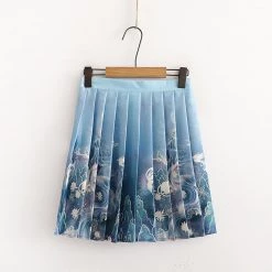 Juwas Vintage Deer Print Outwear Tank Top Skirt