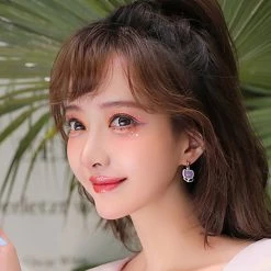 Juwas Purple Tulips Dangle Earrings