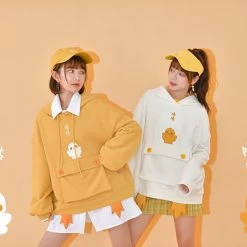 Juwas.com Online Store Sweet Korean Duck Loose Hoodie Matching Best Friends