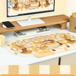 Juwas Cute Cartoon Cat Mouse Pad And Keyboard Wrist Rest