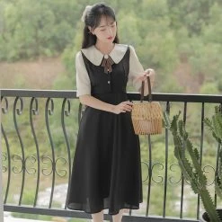 Juwas Vintage College Style Doll Collar Dress NEW ARRIVAL