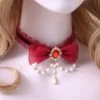 Juwas Victorian Vintage Pearl Ribbon Lace Choker NEW ARRIVAL