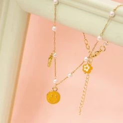 Juwas NEW ARRIVAL Smile Flower Necklace