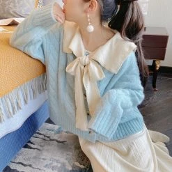 Juwas Pastel Blue Knitted Cardigan NEW ARRIVAL