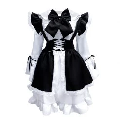Juwas Lolita Maid Front Bow Lace Up Mini Dress 13 Juwas Lolita Maid Front Bow Lace Up Mini Dress
