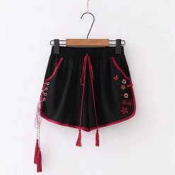 Juwas Japanese Style Red And Black Lucky Cat Top Short 16 Juwas Japanese Style Red And Black Lucky Cat Top Short