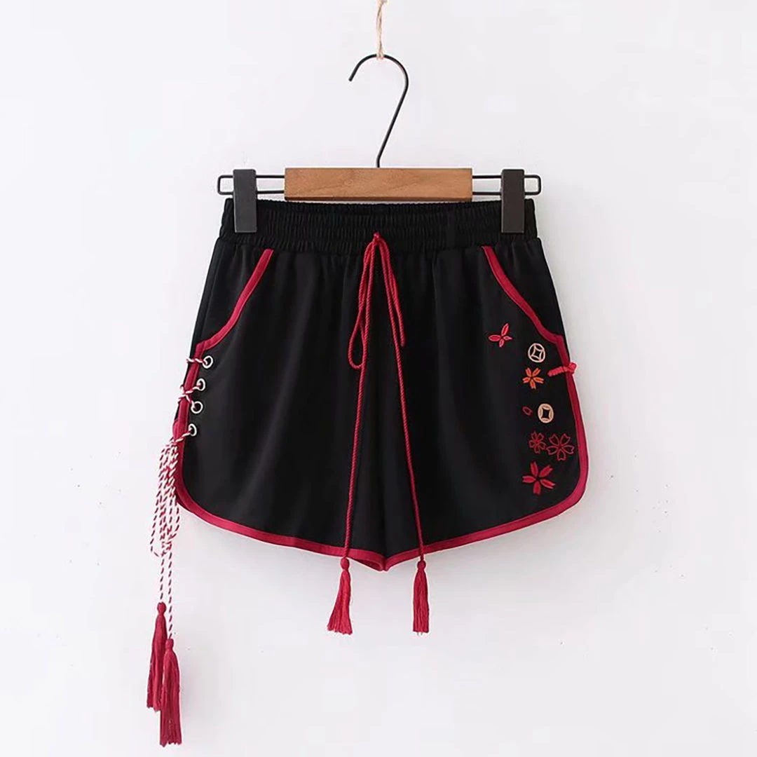 Juwas Japanese Style Red And Black Lucky Cat Top Short 8 Juwas Japanese Style Red And Black Lucky Cat Top Short