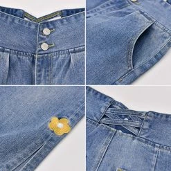 Juwas NEW ARRIVAL Kawaii Denim High Waist Mom Jeans