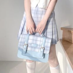 -Juwas Japanese Plaid Blue JK Messenger Bag NEW ARRIVAL