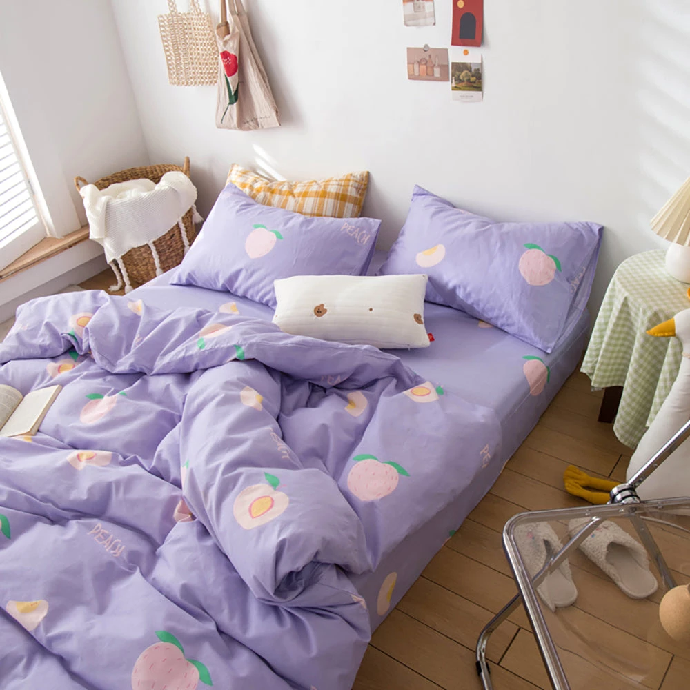 Juwas Sweet Peach Pastel Lavender Beddings Set 4 Juwas Sweet Peach Pastel Lavender Beddings Set