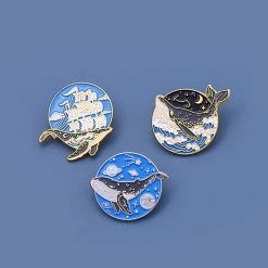 Juwas Cool Big Blue Whale Mini Brooch Pin