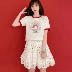 Juwas NEW ARRIVAL Cartoon Princess Print Cotton T-shirt
